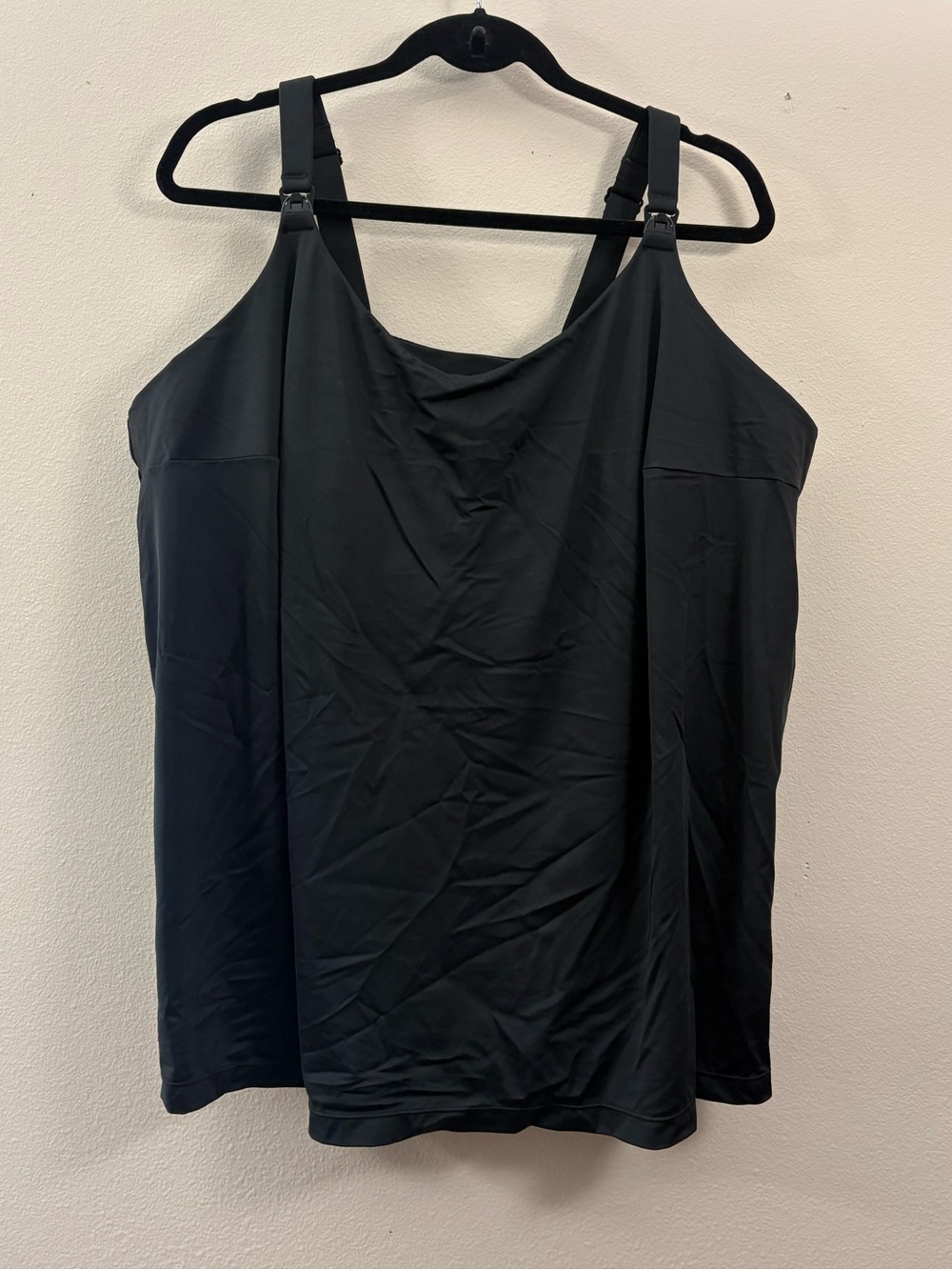 Cacique Nursing Cami Size 26/28 Black no wire lightly lined full coverage